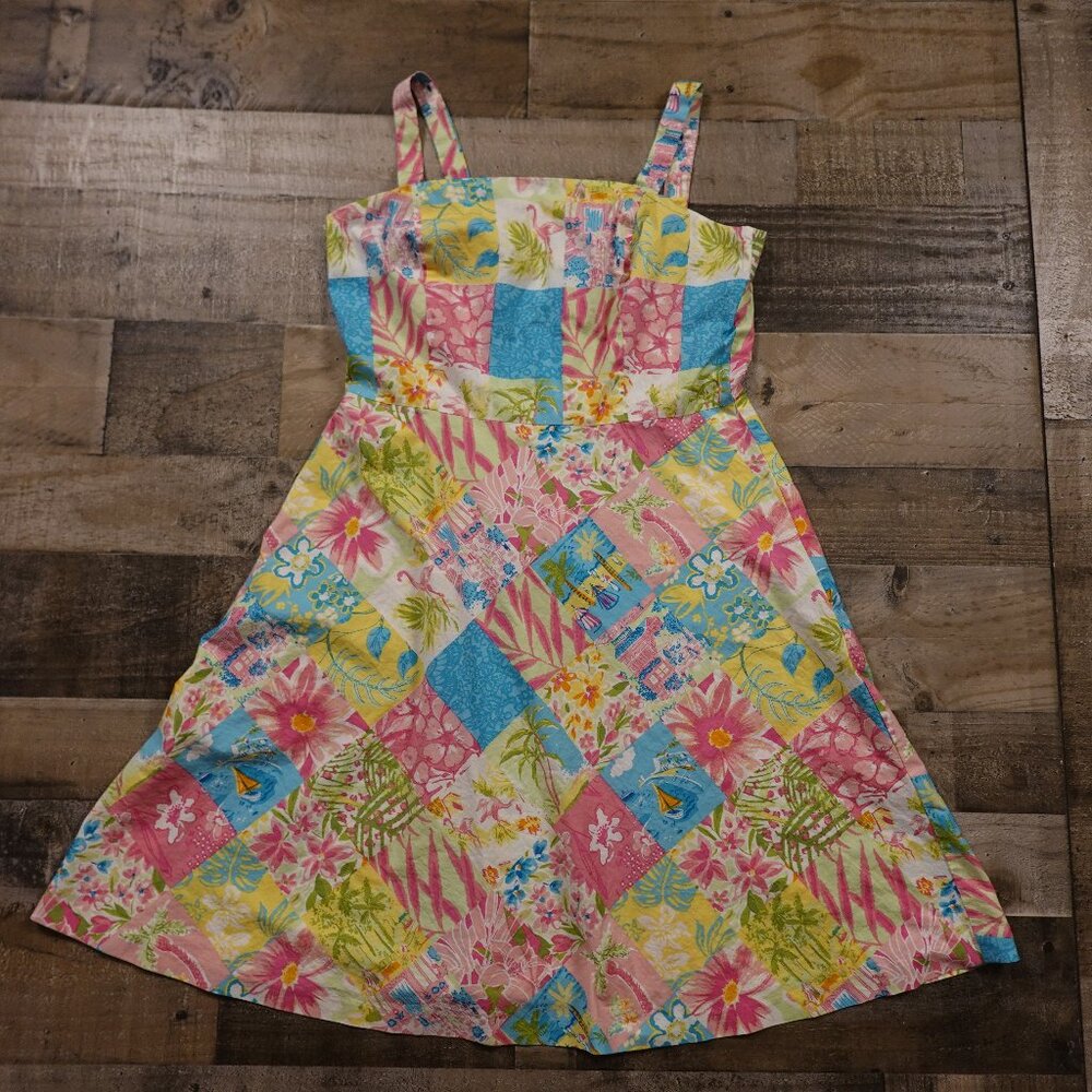 Yves Cossette Depeche Mode Patchwork Sundress Women’s Size 12 Petite Floral‎